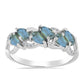 Anillo de Plata con Labradorita y Topacio Blanco
