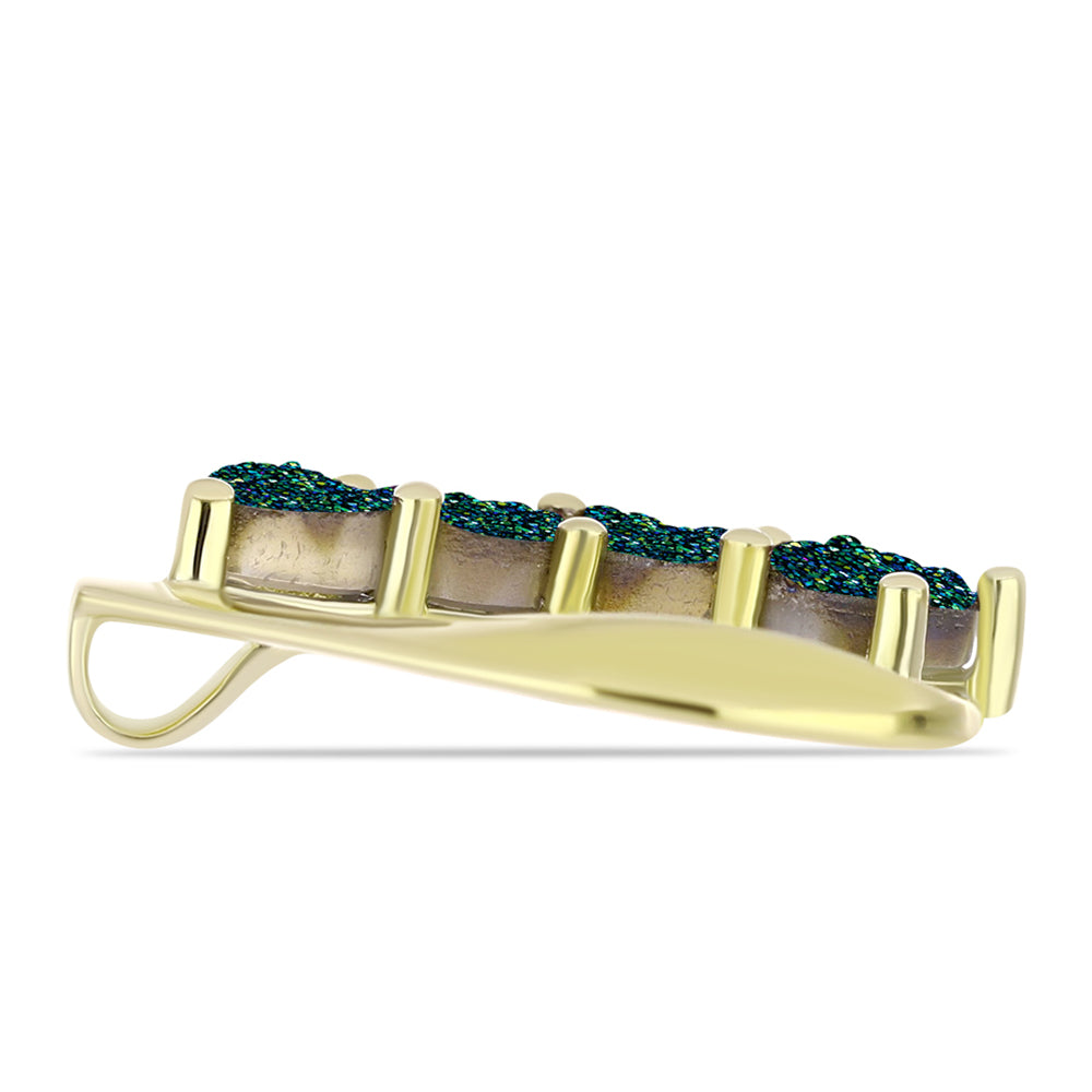 Colgante de Plata Bañada en Oro con Drusa Verde 2 