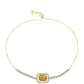 Pulsera de Plata Bañada en Oro con Citrino de Río del Oro y Topacio Blanco
