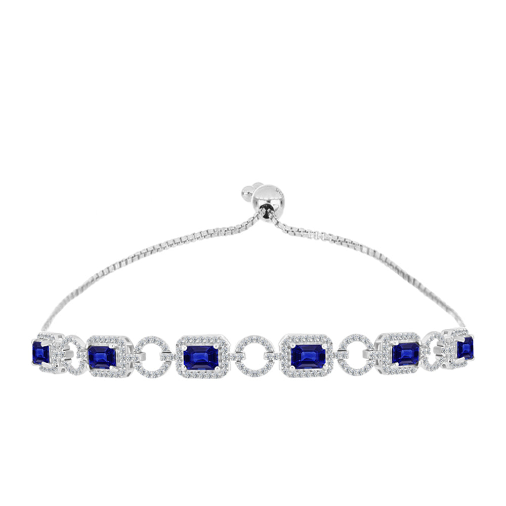 Pulsera de Plata con Zafiro Azul Australiano y Topacio Blanco