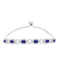 Pulsera de Plata con Zafiro Azul Australiano y Topacio Blanco
