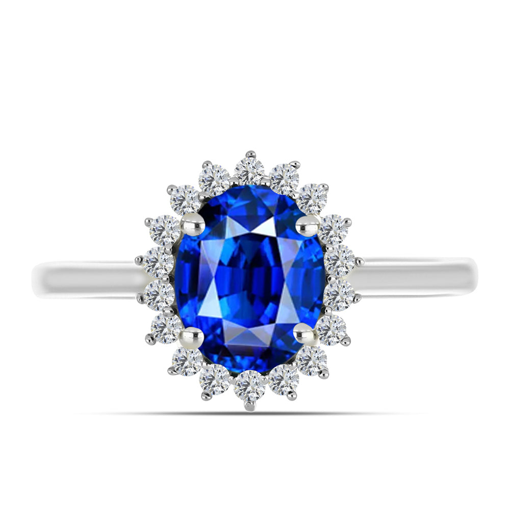 Anillo de Plata con Zafiro Azul Australiano y Topacio Blanco