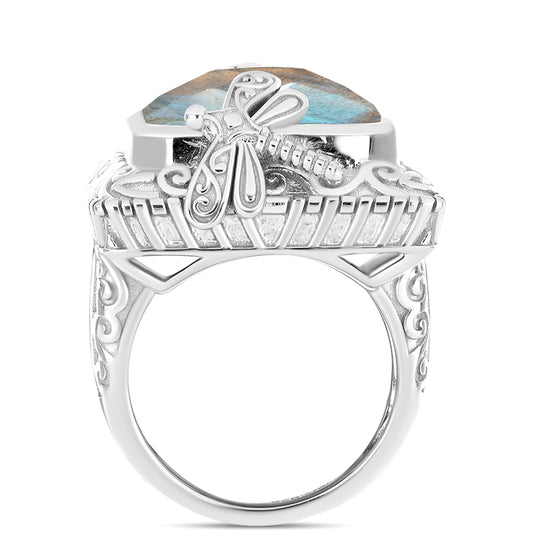 Anillo de Plata con Labradorita
