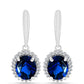 Pendientes de Plata con Zafiro artificial y Zircón Blanco
