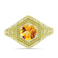 Anillo de Plata Bañada en Oro con Citrino de Río del Oro