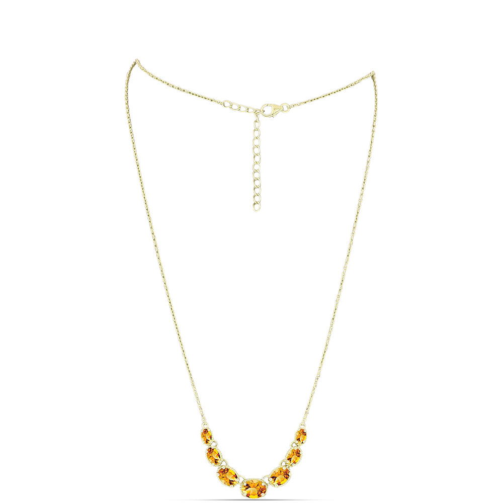 Collar de Plata Bañada en Oro con Citrino de Río del Oro 1 