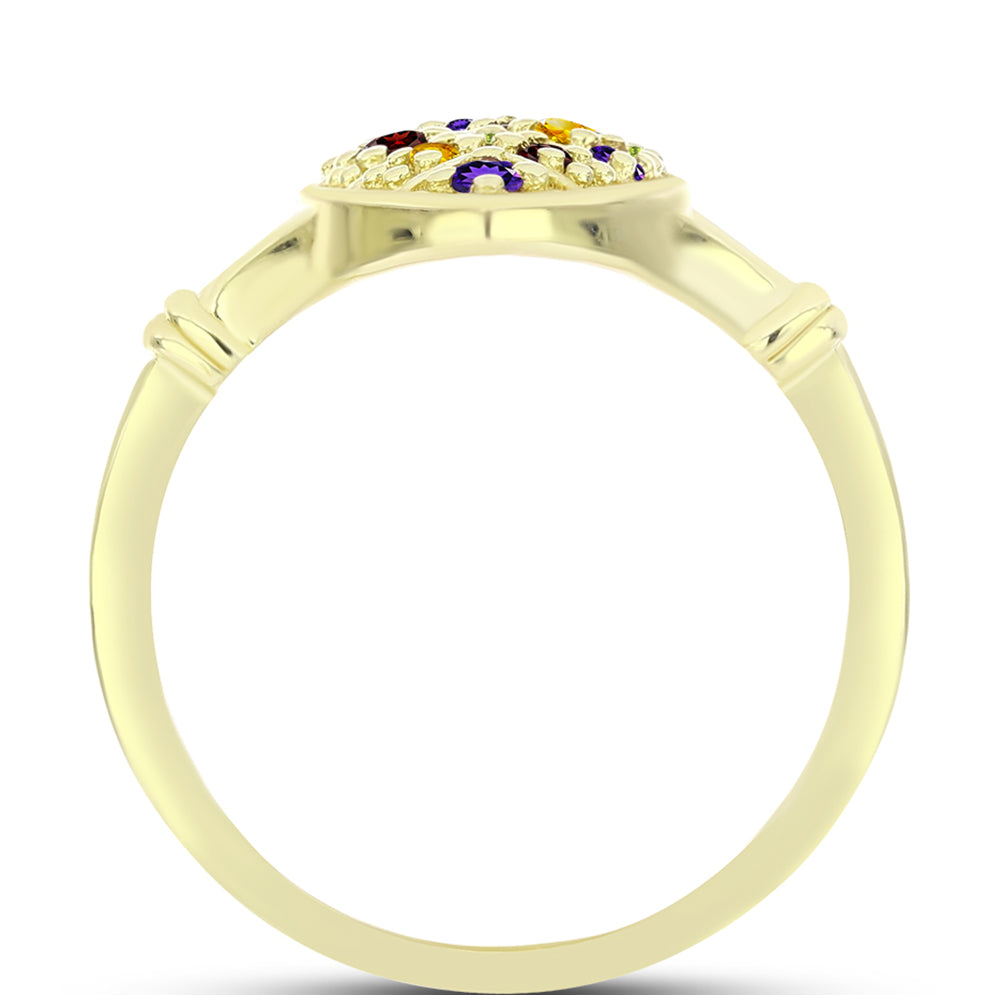 Anillo de Plata Bañada en Oro con Amatista de Marruecos y Citrino de los Montes Urales 2 