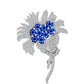Broche de Plata con Zafiro Azul Australiano y Topacio Blanco