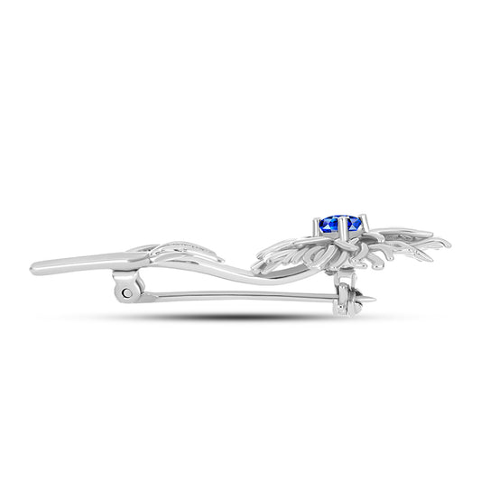 Broche de Plata con Zafiro Azul Australiano