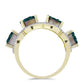 Anillo de Plata Bañada en Oro con Drusa Verde y Topacio Blanco