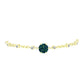 Pulsera de Plata Bañada en Oro con Drusa Verde y Topacio Blanco