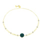 Pulsera de Plata Bañada en Oro con Drusa Verde y Topacio Blanco