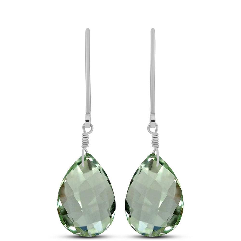 Pendientes de Plata con Amatista Verde