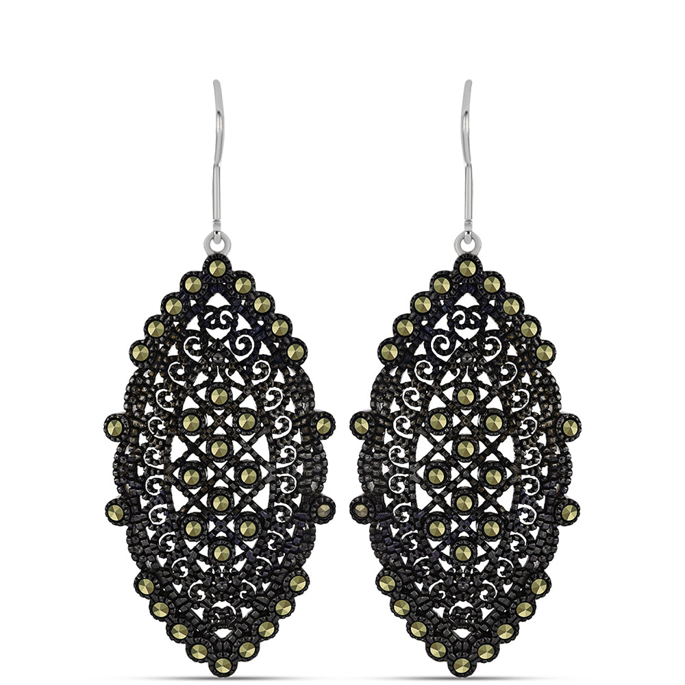 Pendientes de Plata con Marcasita de Austria