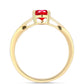 Anillo de Plata Bañada en Oro con Ágata Roja