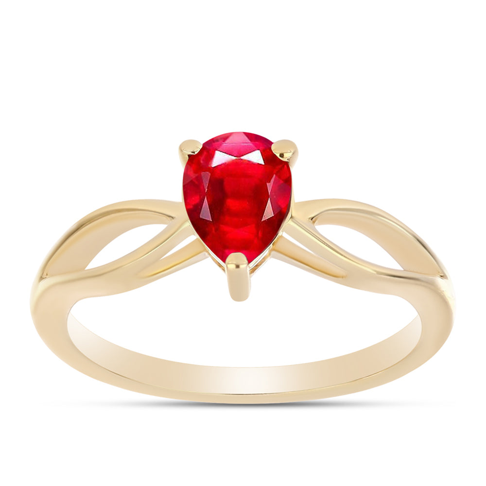 Anillo de Plata Bañada en Oro con Ágata Roja 3 