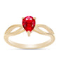 Anillo de Plata Bañada en Oro con Ágata Roja