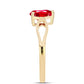 Anillo de Plata Bañada en Oro con Ágata Roja