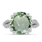 Anillo de Plata con Amatista Verde y Topacio Blanco