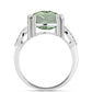 Anillo de Plata con Amatista Verde y Topacio Blanco