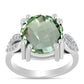 Anillo de Plata con Amatista Verde y Topacio Blanco