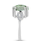 Anillo de Plata con Amatista Verde y Topacio Blanco