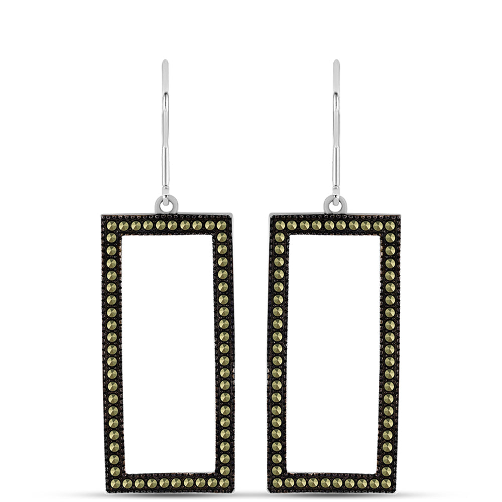 Pendientes de Plata con Marcasita de Austria