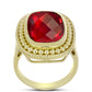 Anillo de Plata Bañada en Oro con Ágata Roja