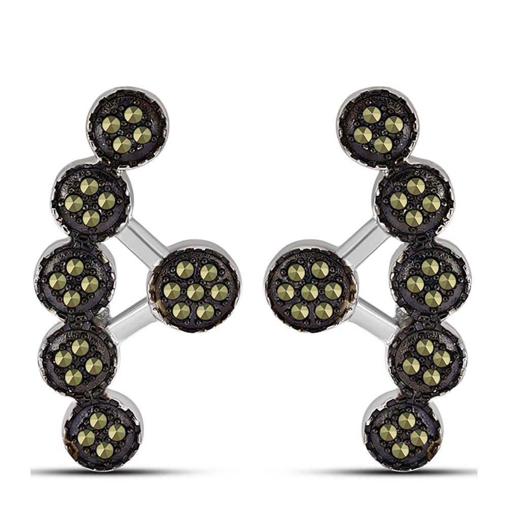 Pendientes de Plata con Marcasita de Austria