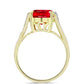 Anillo de Plata Bañada en Oro con Ágata Roja y Topacio Blanco