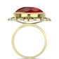 Anillo de Plata Bañada en Oro con Ágata Roja