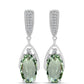 Pendientes de Plata con Amatista Verde y Topacio Blanco