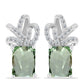 Pendientes de Plata con Amatista Verde y Topacio Blanco