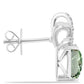 Pendientes de Plata con Amatista Verde y Topacio Blanco