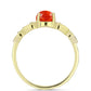 Anillo de Plata Bañada en Oro con Coral de Esponja Roja