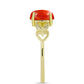 Anillo de Plata Bañada en Oro con Coral de Esponja Roja