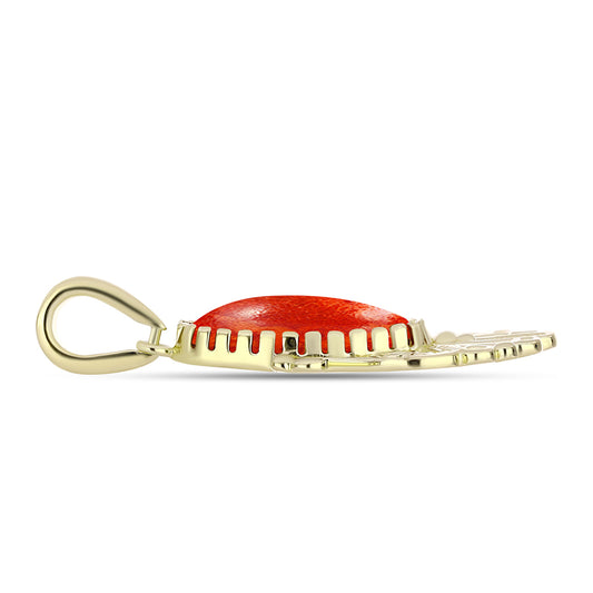 Colgante de Plata Bañada en Oro con Coral de Esponja Roja