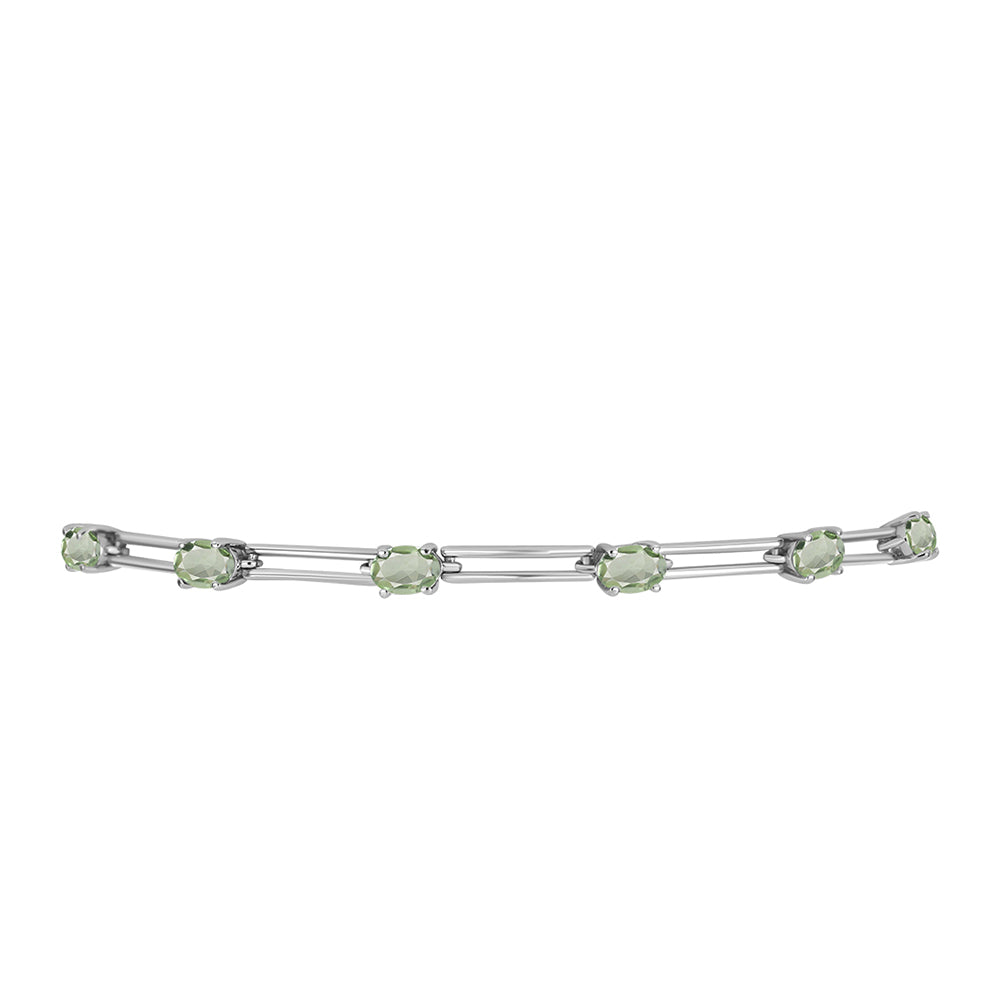 Pulsera de Plata con Amatista Verde 2 