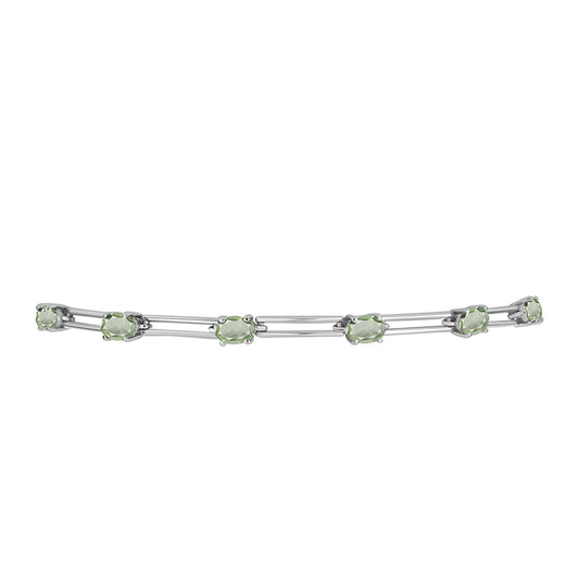 Pulsera de Plata con Amatista Verde