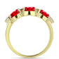 Anillo de Plata Bañada en Oro con Ágata Roja y Topacio Blanco