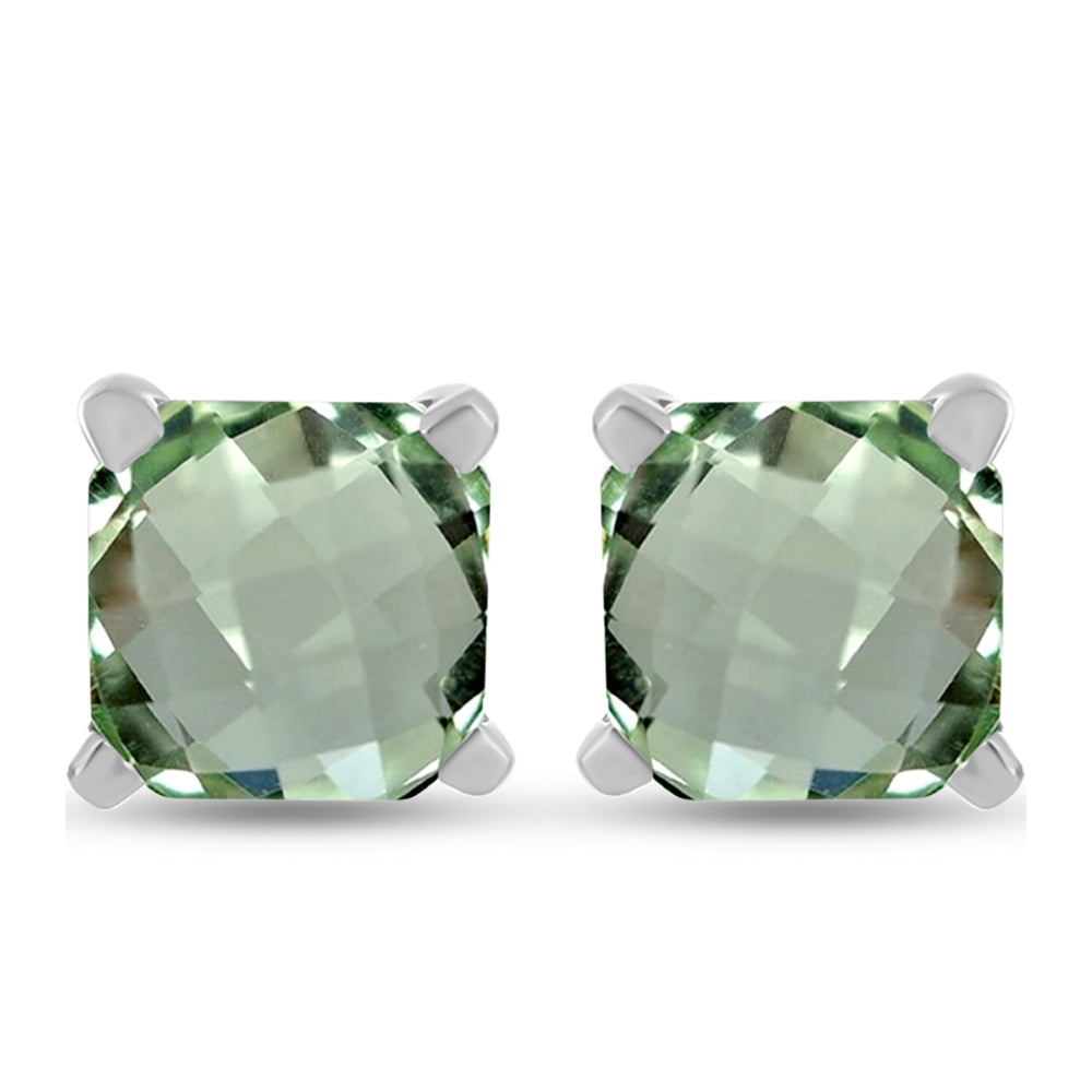 Pendientes de Plata con Amatista Verde 1 