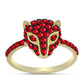 Anillo de Plata Bañada en Oro con Ágata Roja
