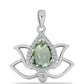 Colgante de Plata con Amatista Verde y Topacio Blanco