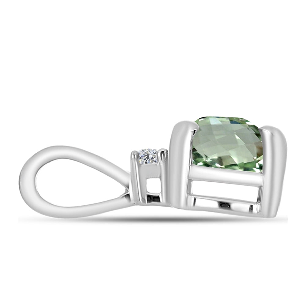 Colgante de Plata con Amatista Verde y Topacio Blanco