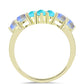 Anillo de Plata Bañada en Oro con Turquesa Bella Durmiente y Piedra Lunar Arco Iris