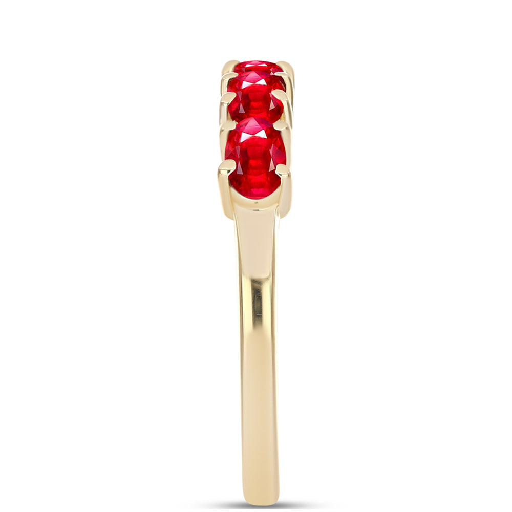 Anillo de Plata Bañada en Oro con Ágata Roja 4 