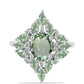 Anillo de Plata con Amatista Verde y Topacio Blanco