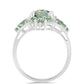 Anillo de Plata con Amatista Verde y Topacio Blanco