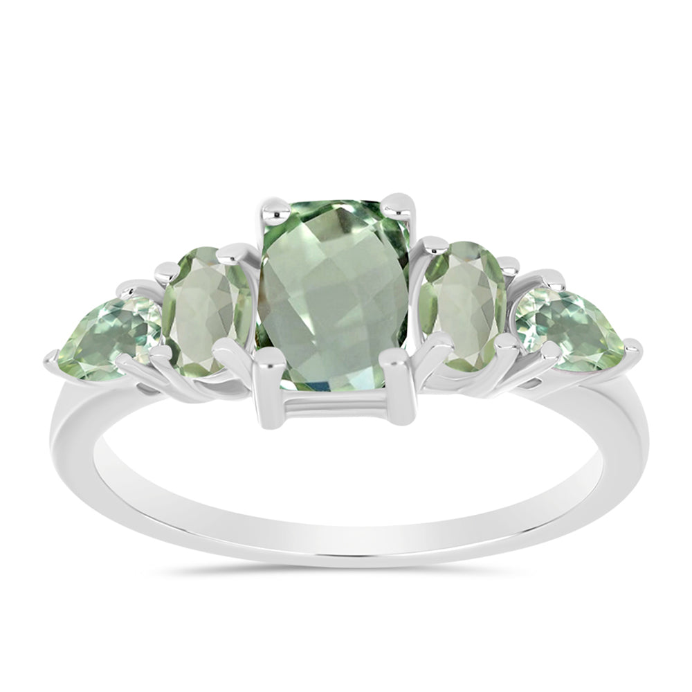 Anillo de Plata con Amatista Verde