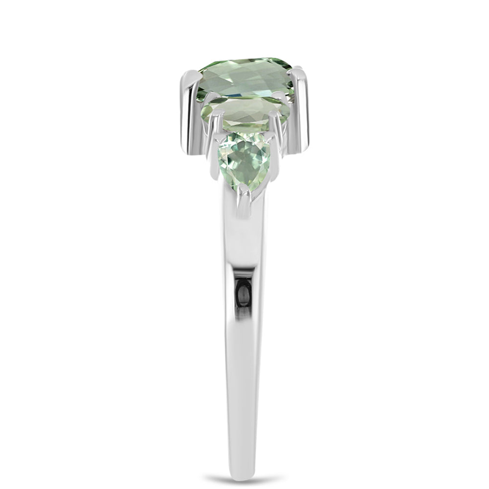 Anillo de Plata con Amatista Verde 4 